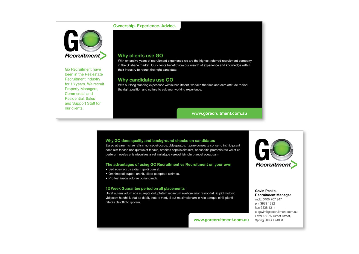 Design de Brochure par JayTee pour Go Recruitment Australia | Design #992196