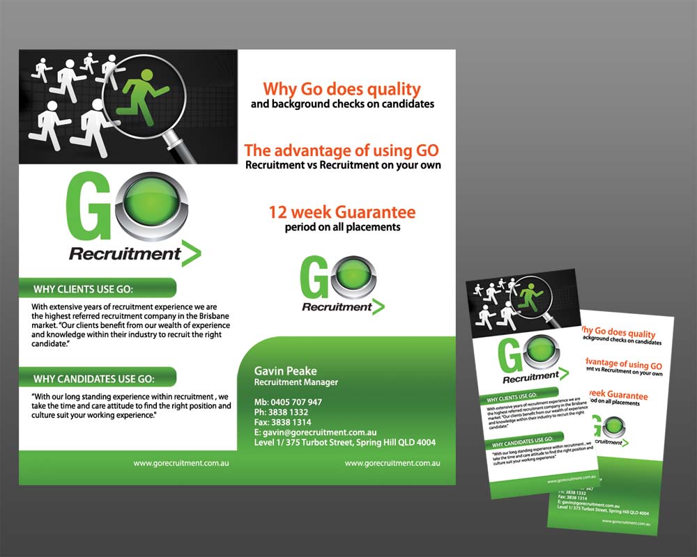 Diseño de Brochure por MeMe Botrous para Go Recruitment Australia | Diseño #992340