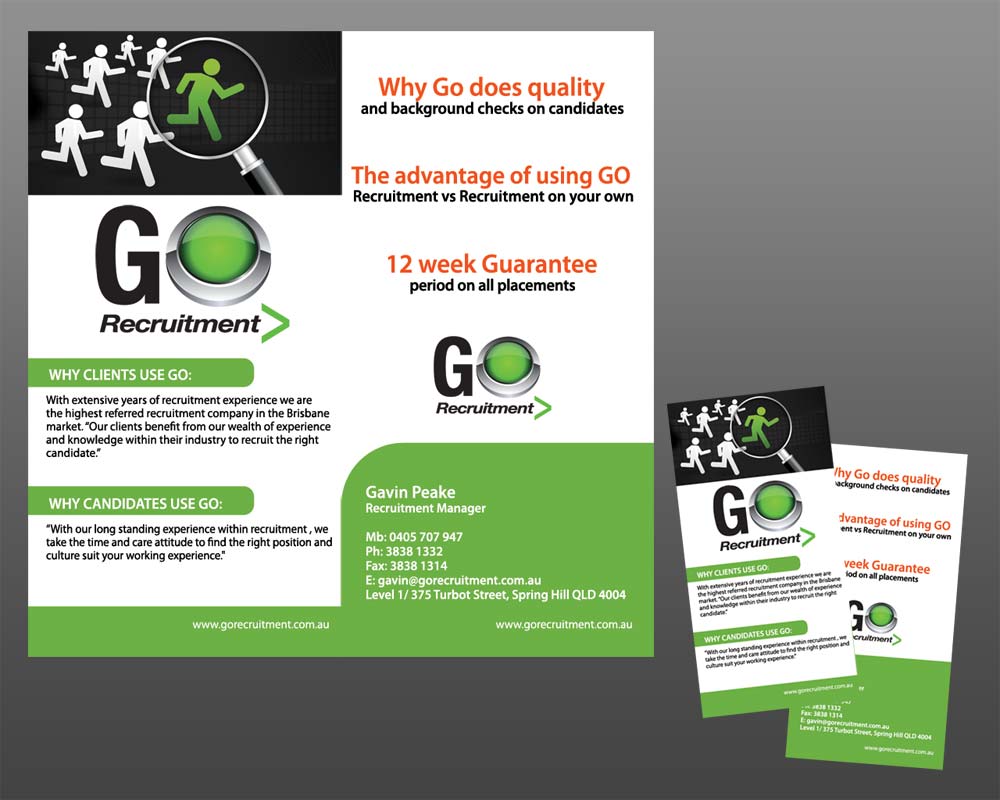 Diseño de Brochure por MeMe Botrous para Go Recruitment Australia | Diseño #992341