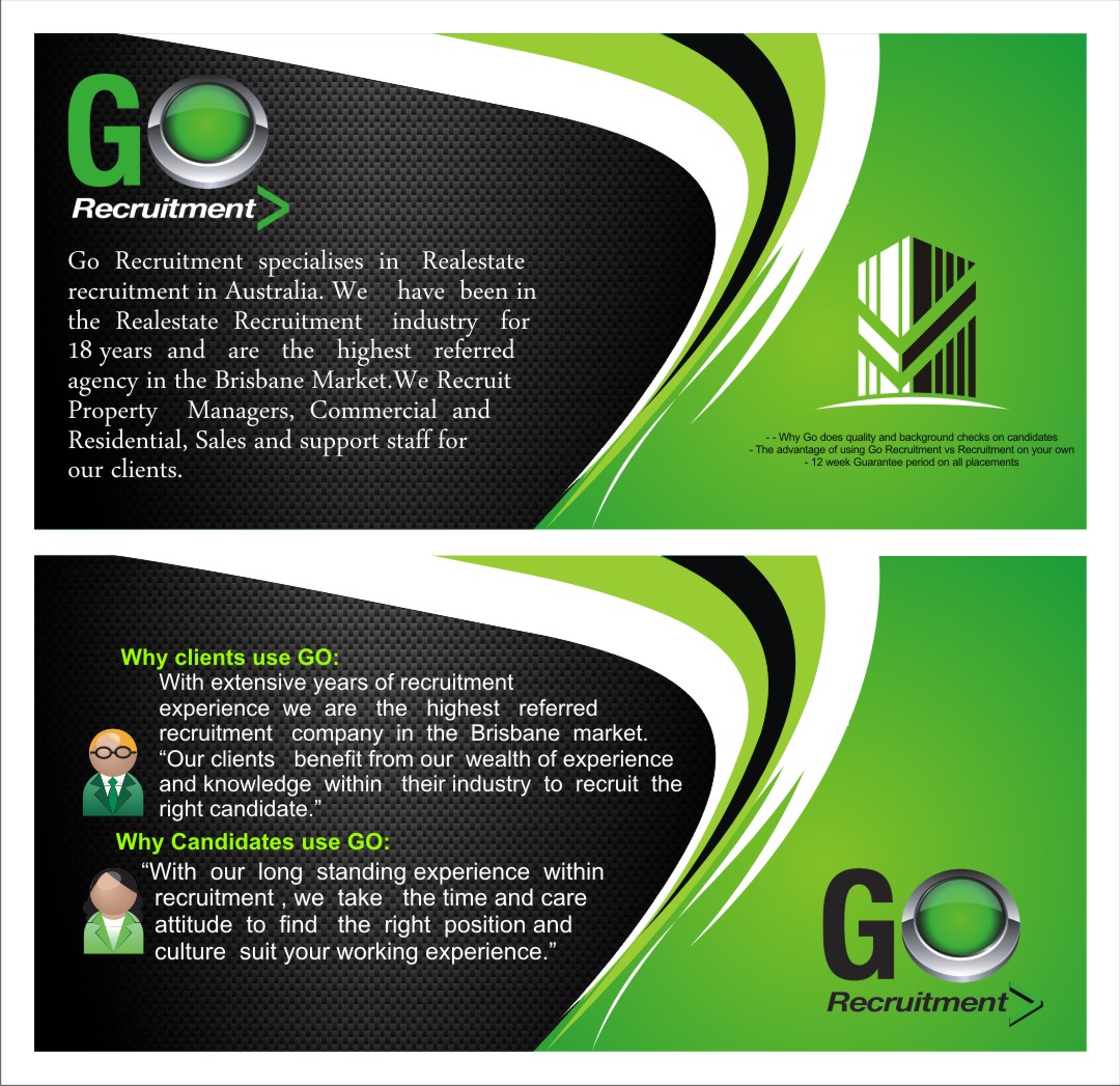 Brochure Design by Gulzaar khan for Go Recruitment Australia | Design #1013024