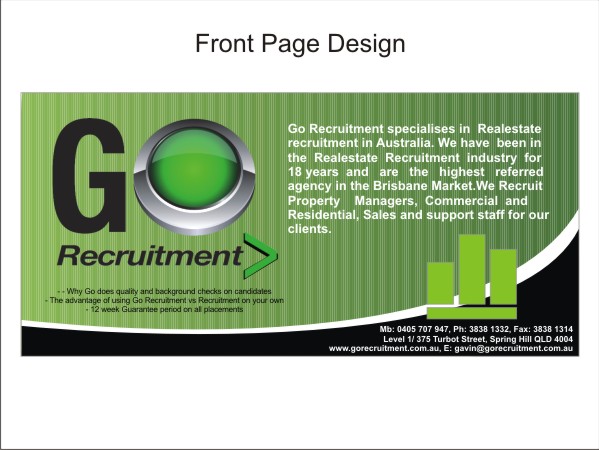 Diseño de Brochure por Gulzaar khan para Go Recruitment Australia | Diseño #983287