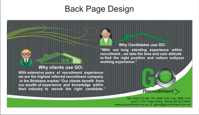 Diseño de Brochure por Gulzaar khan para Go Recruitment Australia | Diseño #983297