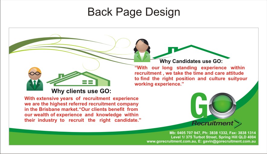 Broschüren-Design von Gulzaar khan für Go Recruitment Australia | Design #983557