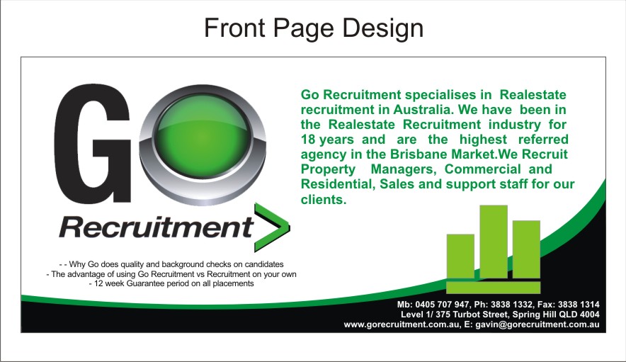 Diseño de Brochure por Gulzaar khan para Go Recruitment Australia | Diseño #983560