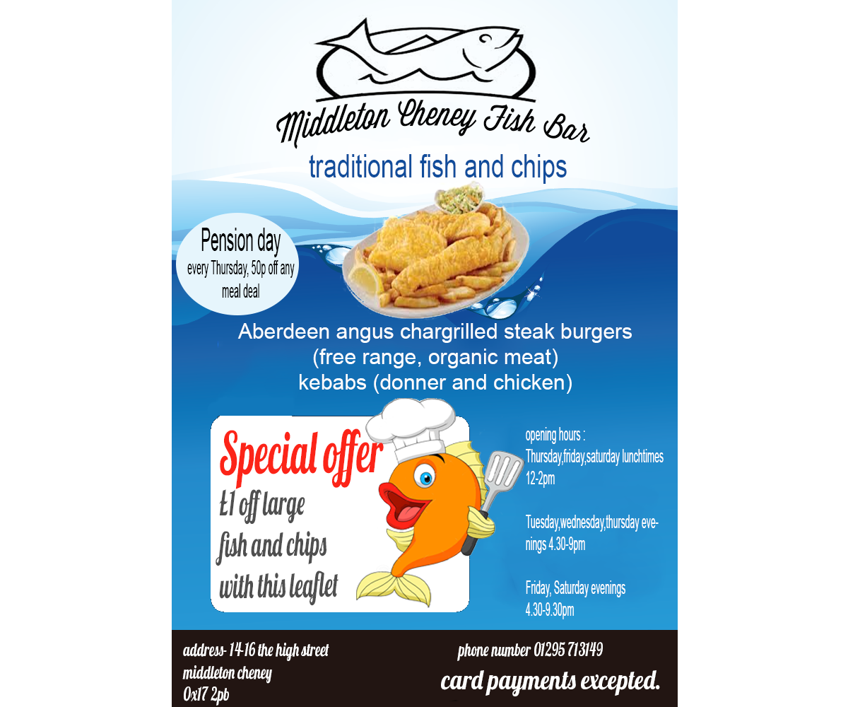 Flyer Design by eman140 for middleton cheney fish bar | Design #3729904