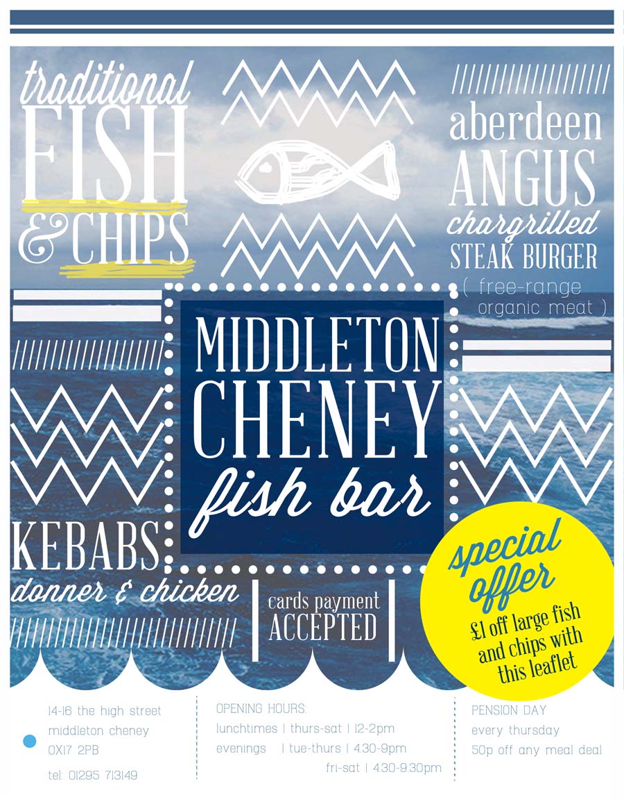 Flyer Design by 0300hrs for middleton cheney fish bar | Design #3728586