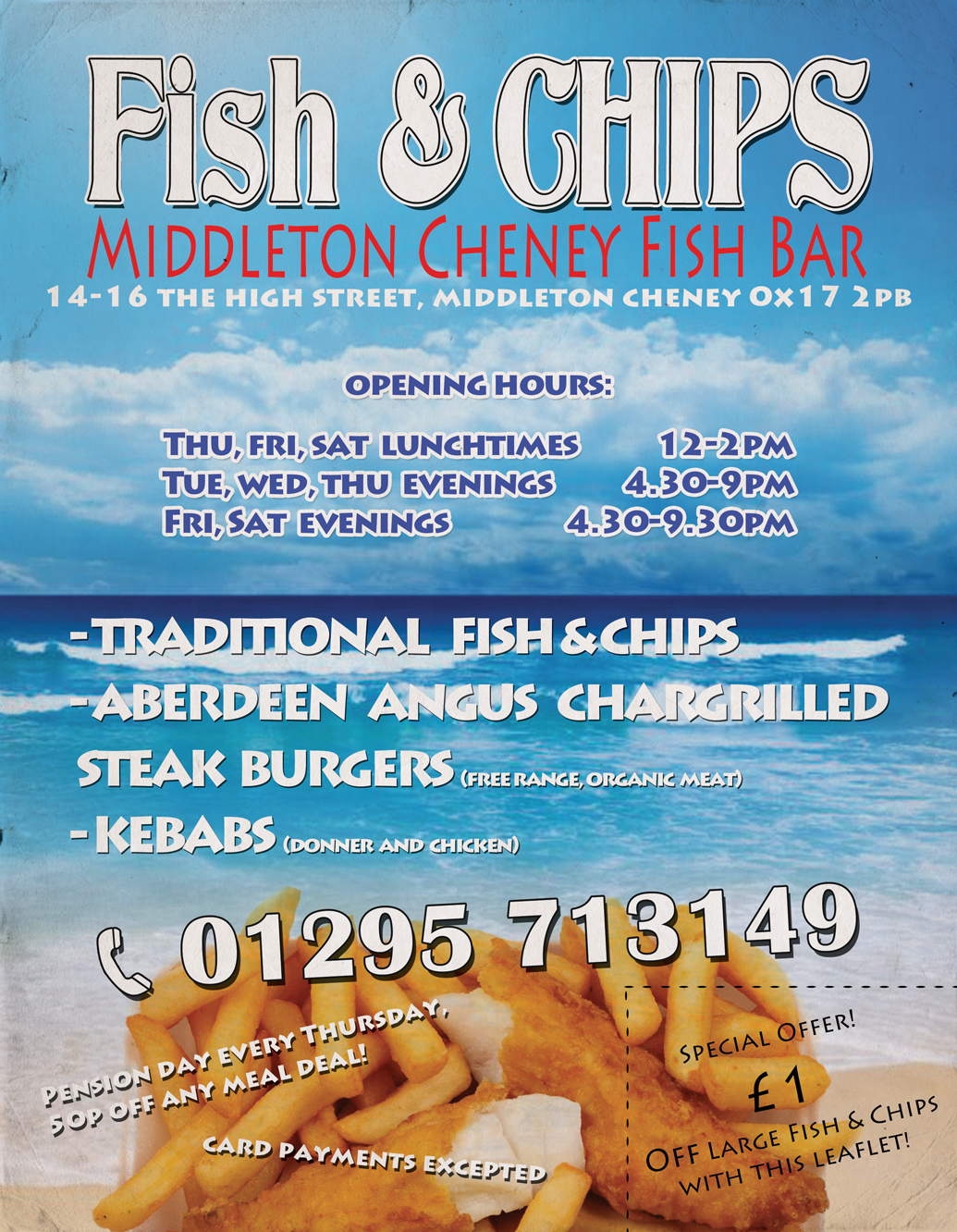Flyer Design by Ælx for middleton cheney fish bar | Design #3722382
