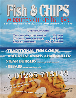 Flyer Design by Ælx for middleton cheney fish bar | Design: #3722382