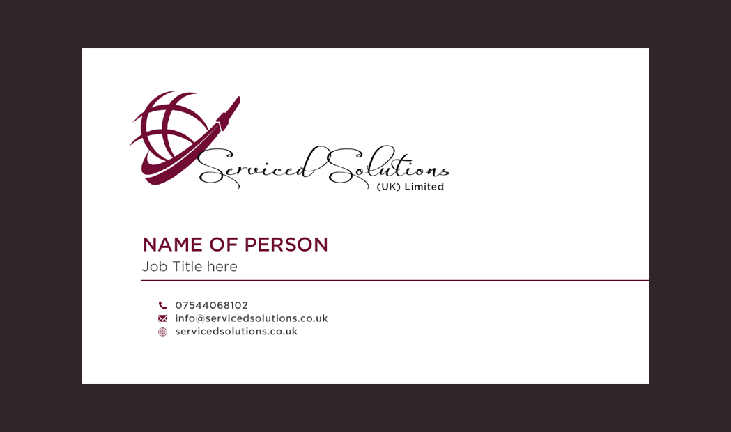 Design de Carte de Visite par yadunath pour Serviced solutions (UK) limited | Design #3732604