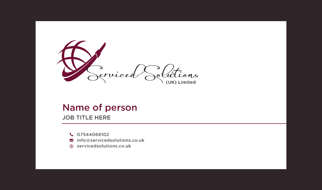 Design de Carte de Visite par yadunath pour Serviced solutions (UK) limited | Design #3732616