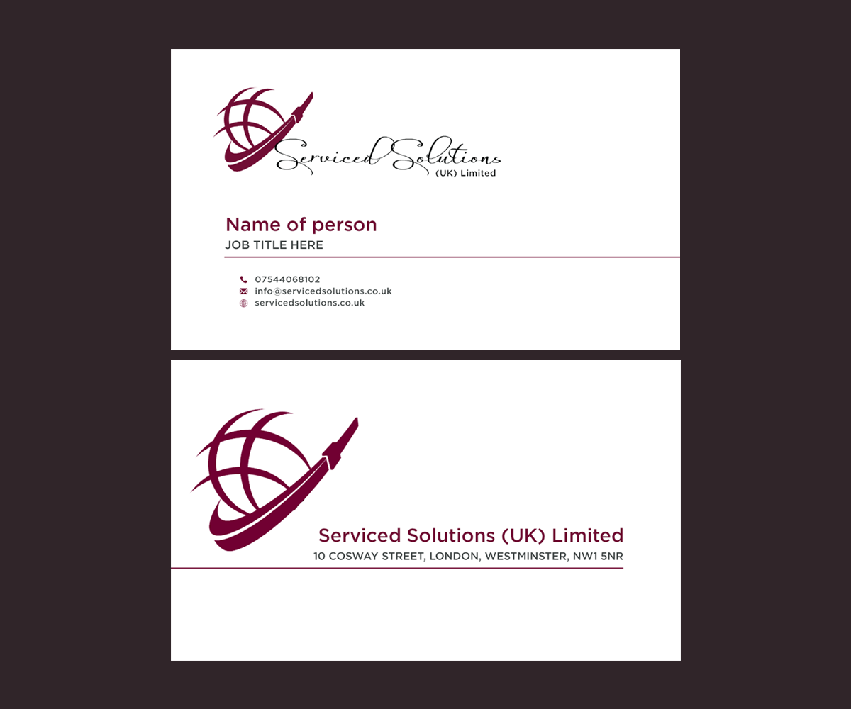Design de Carte de Visite par yadunath pour Serviced solutions (UK) limited | Design #3732642