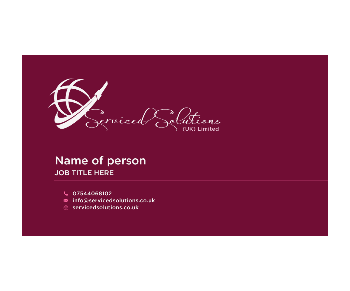 Design de Carte de Visite par yadunath pour Serviced solutions (UK) limited | Design #3732683