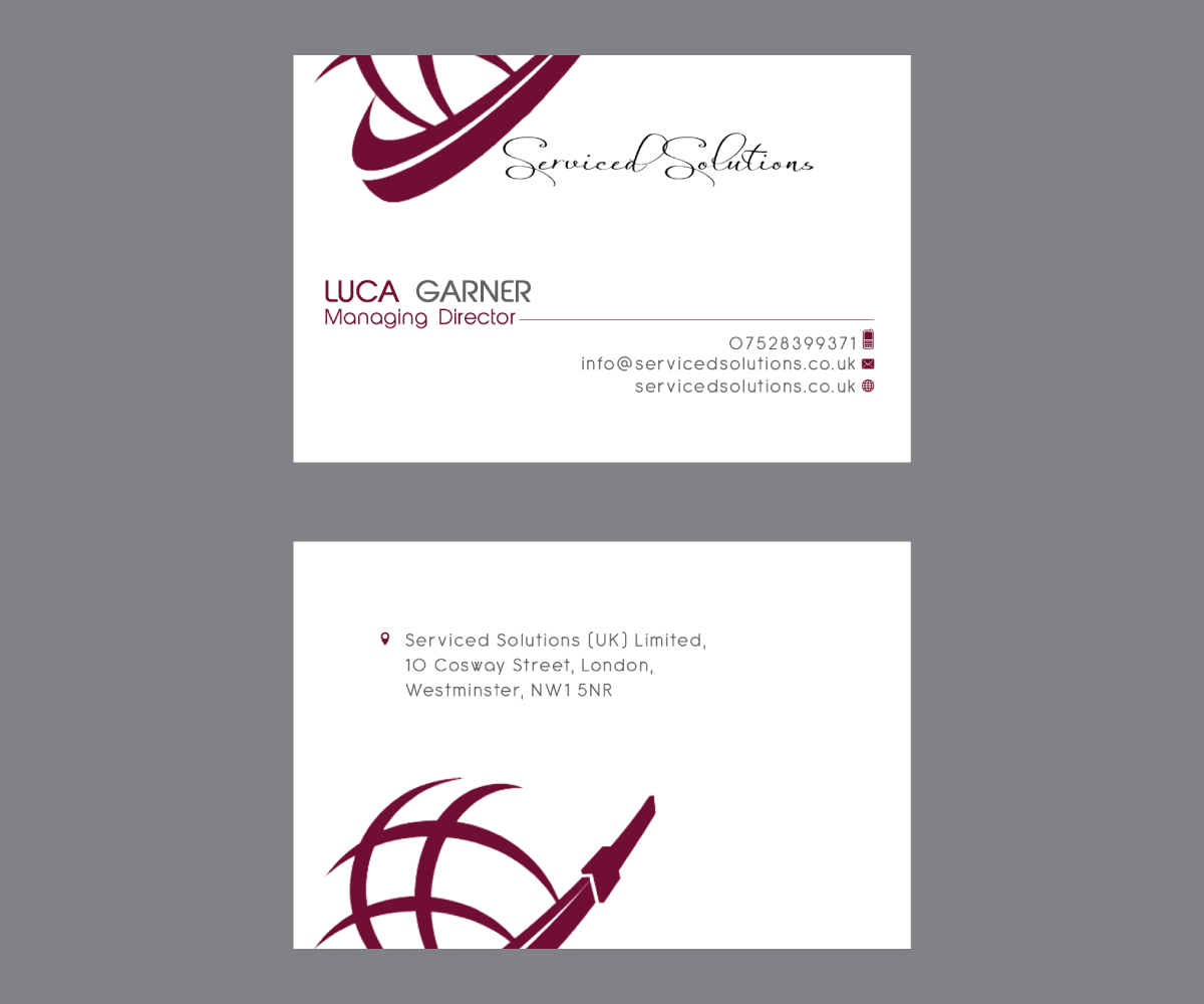 Business Card Design by a7mddz for Serviced solutions (UK) limited | Design #3722598