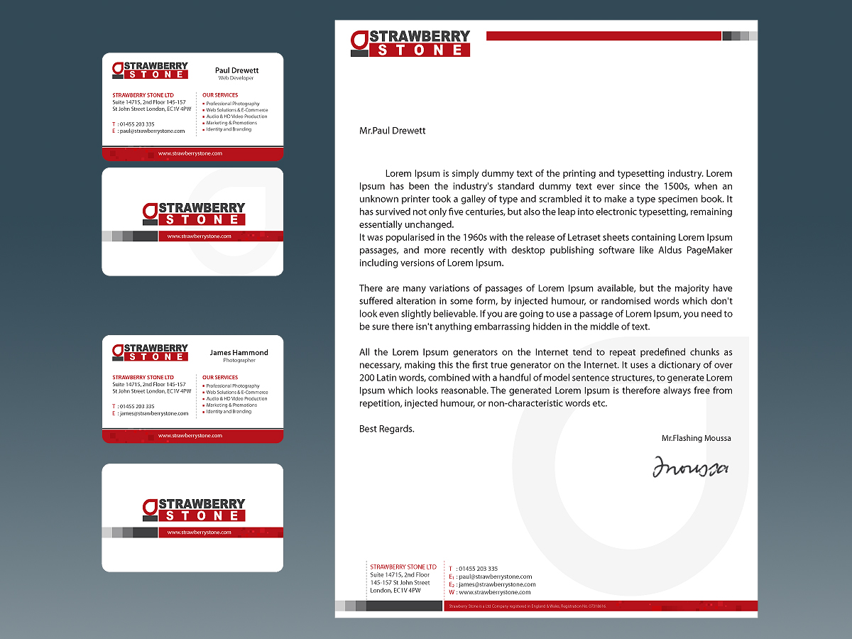 Stationery Design by mouallem zoheir for this project | Design #119938