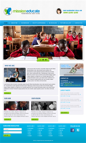 Web Design - Mission Educate Non-Profit Organisation | Web Design by Expert Designer