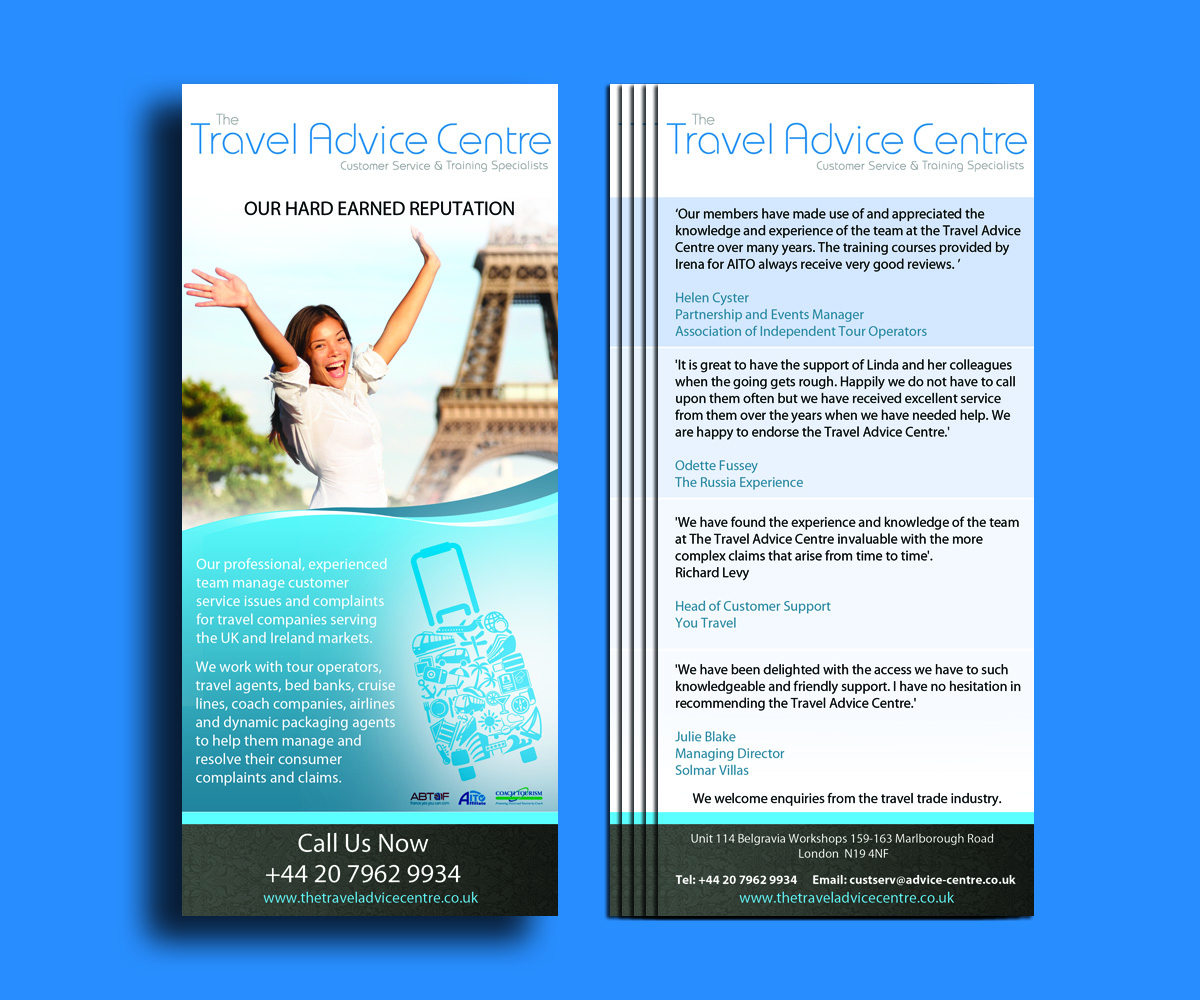 Flyer Design by uk for The Travel Advice Centre | Design #3776800