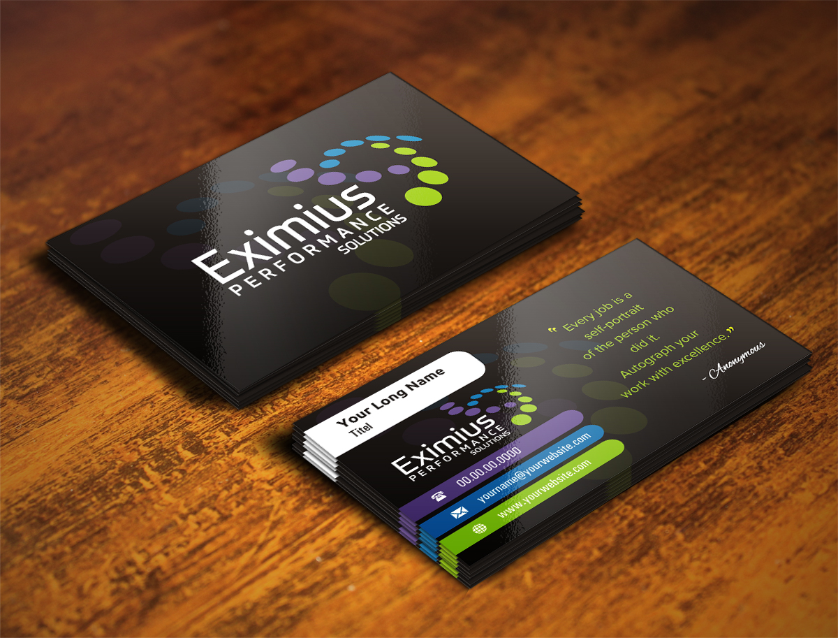 Business Card Design by INDIAN_Ashok for Eximius Performance Solutions | Design #3725445