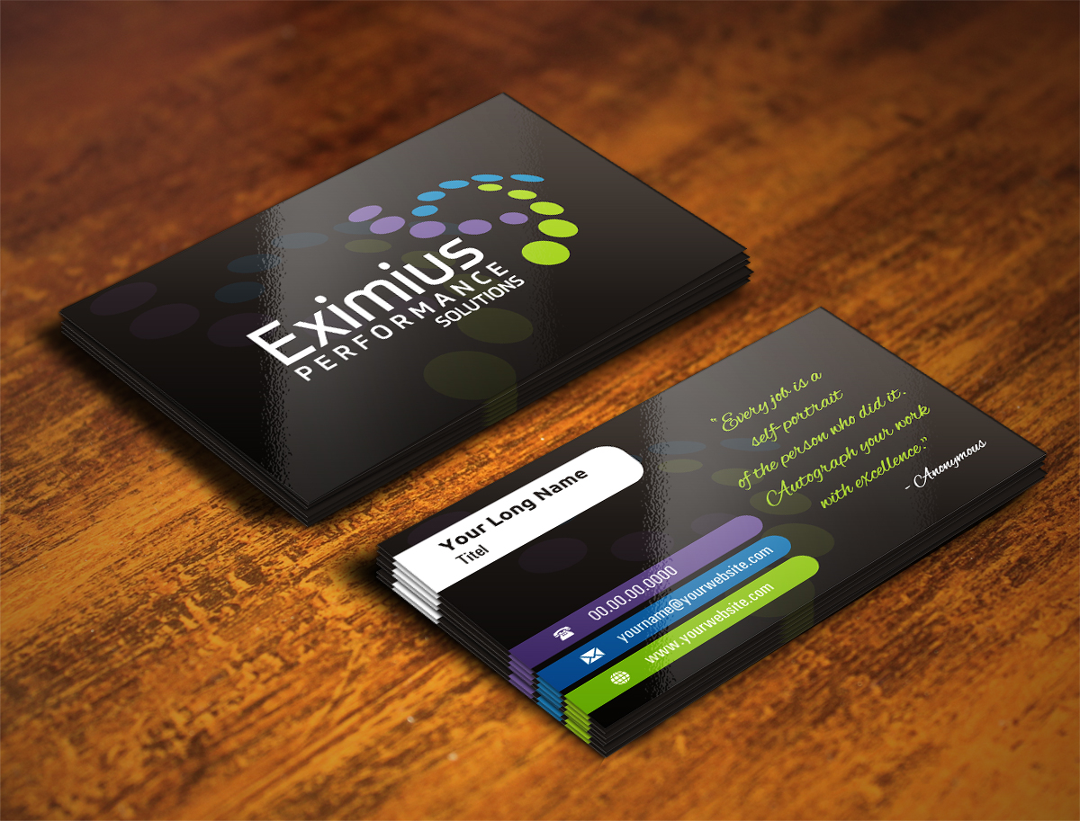 Business Card Design by INDIAN_Ashok for Eximius Performance Solutions | Design #3725448