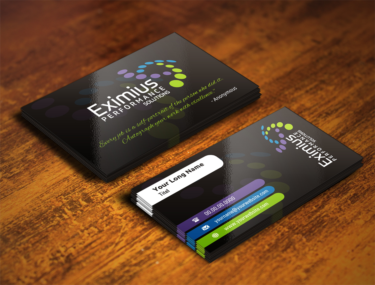 Business Card Design by INDIAN_Ashok for Eximius Performance Solutions | Design #3725450