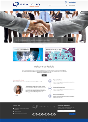 A professional business to business web site for a contract agency called REALCLIQ. | Web-Design von Behriatech