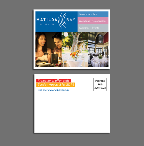 Postcard Design by markgraphics.ja for Matilda Bay Restaurant and Function Centre | Design #3800095