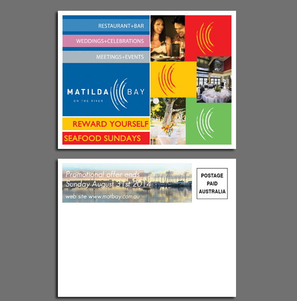 Postcard Design by markgraphics.ja for Matilda Bay Restaurant and Function Centre | Design #3800152