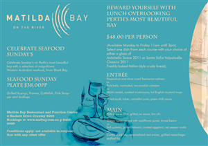 Postcard Design by ksenia design for Matilda Bay Restaurant and Function Centre | Design #3786436