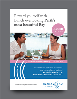 Postcard Design by rkailas for Matilda Bay Restaurant and Function Centre | Design: #3797721