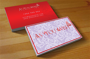 Business Card Design by Hardcore Design for As You Wish Events, Inc. | Design: #3777147