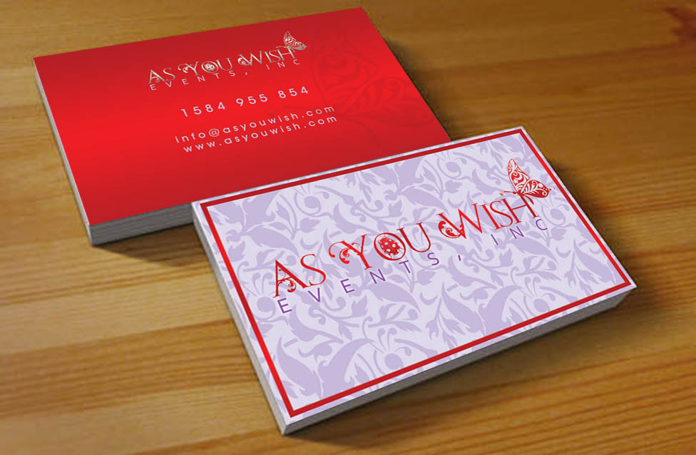 Business Card Design by Hardcore Design for As You Wish Events, Inc. | Design #3783894