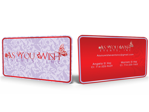 As you wish events, inc. business cards | Business Card Design by Hardcore Design