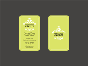 Design de Carte de Visite par suestrobel pour As You Wish Events, Inc. | Design #3762707