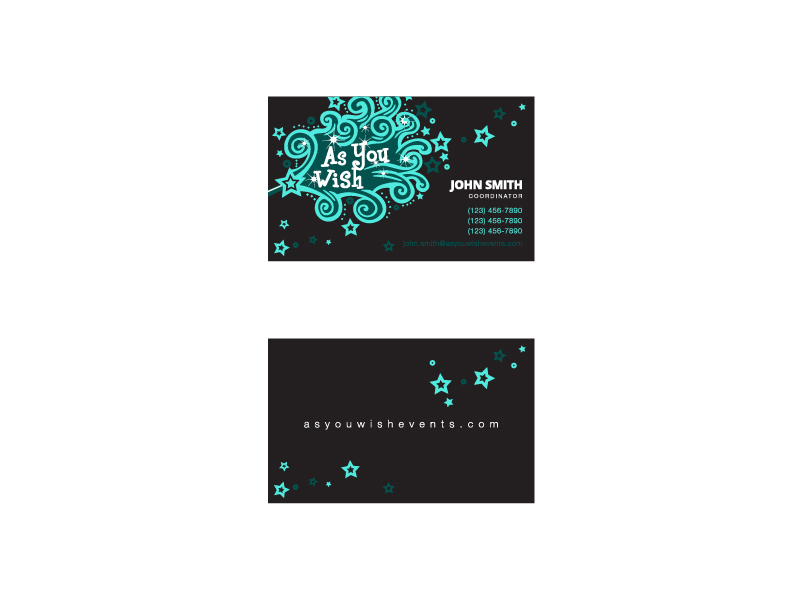 Business Card Design by Cflo for As You Wish Events, Inc. | Design #3780364