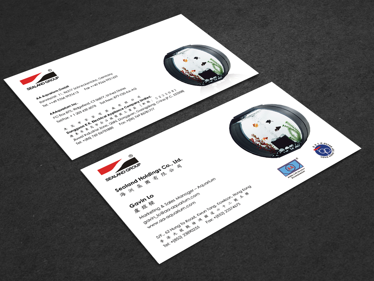 Business Card Design by Creative dreams for Sealand Holdings Co., Ltd.  | Design #3735513