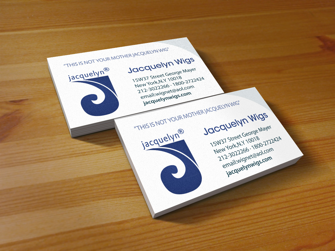 Business Card Design by dobleve for jacquelyn wigs | Design #3730358