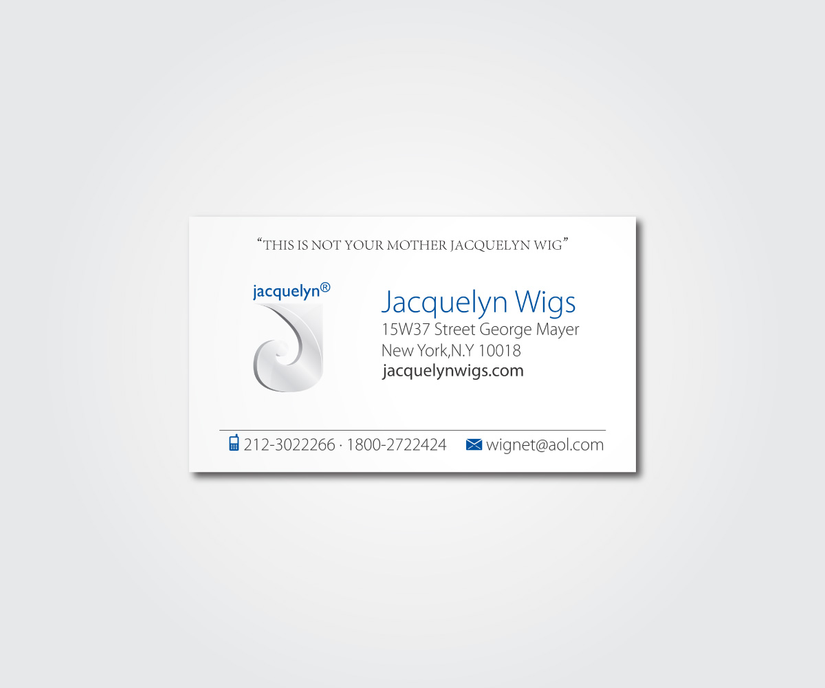 Business Card Design by dobleve for jacquelyn wigs | Design #3737055