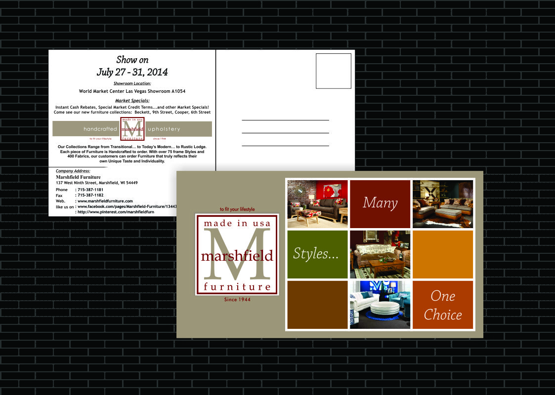 Postcard Design by HollyBlue Studio for Marshfield Furniture | Design #3746988