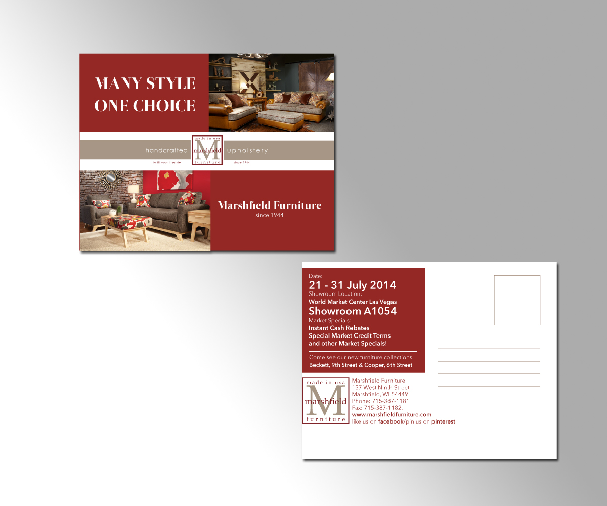 Postcard Design by mcoco for Marshfield Furniture | Design #3772279