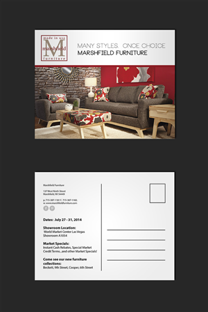 Postkarten-Design von Phobos für Marshfield Furniture | Design #3741871