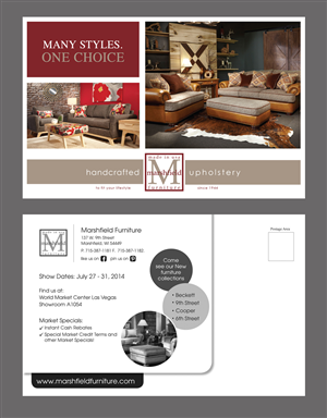 Postkarten-Design von rkailas für Marshfield Furniture | Design: #3784722