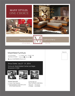 Postkarten-Design von rkailas für Marshfield Furniture | Design: #3784759