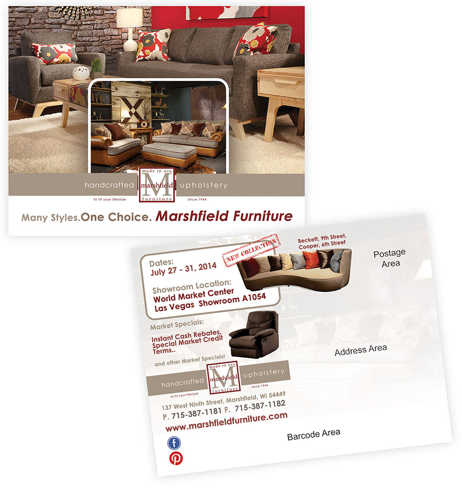 Postcard Design by creationz2011 for Marshfield Furniture | Design #3787344