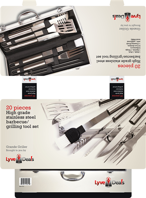 Stainless steel BBQ set Package | Verpackungs-Design von DesignFive