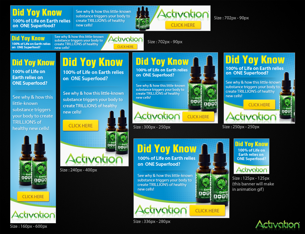 Banner Ad Design by Web Skippers for Activation Products | Design #3784892
