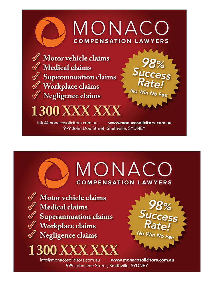 Advertisement Design by Dunamis for Monaco Solicitors | Design #3743439