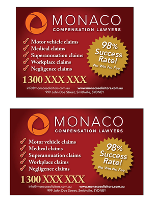 Advertisement Design by Dunamis for Monaco Solicitors | Design: #3743439