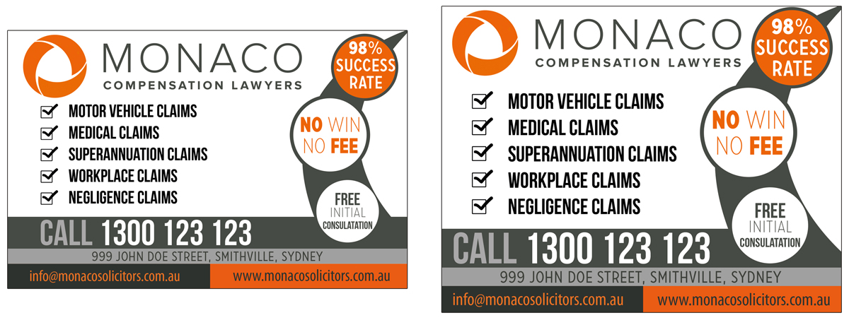 Advertisement Design by UrbainFX for Monaco Solicitors | Design #3861612