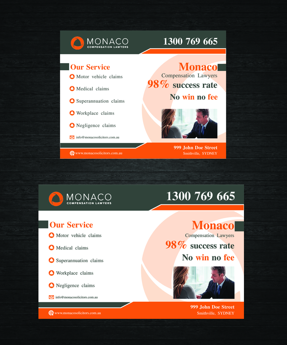 Advertisement Design by Dreamdesign007 for Monaco Solicitors | Design #3758902