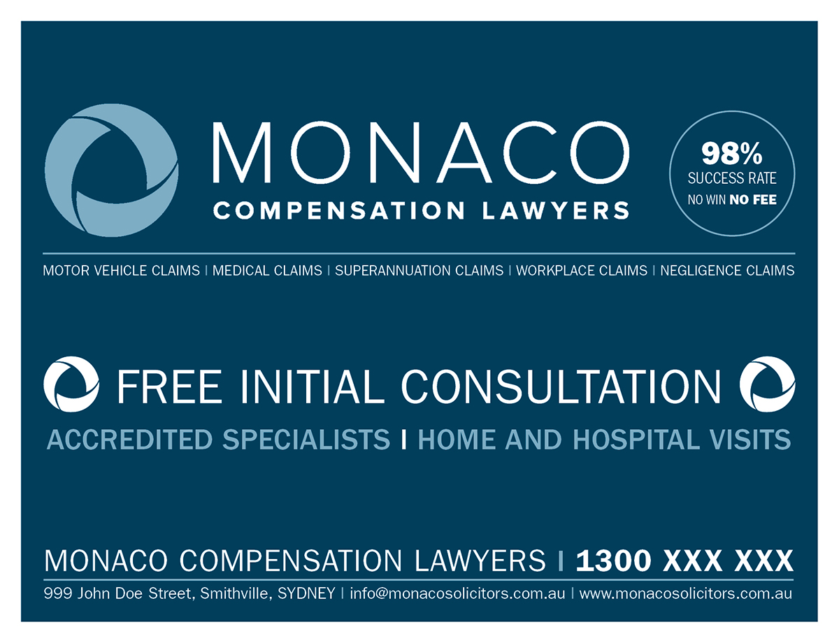 Werbe-Design von Yogi für Monaco Solicitors | Design #3902492