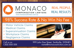 Advertisement Design by Sbss for Monaco Solicitors | Design: #3738813